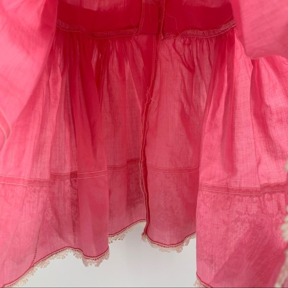 Vintage Mini World Girls Dress Size 6 Pink Ruffle Long Sleeves Party Full Circle - Picture 6 of 15